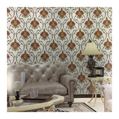 China modern 3d thick embossed cheap vinyl wallpaper roll size 106 wall papers double for wall home decoration for sale