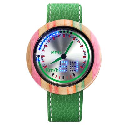 China Non-Specific Charming Touch Screen Led Electronic Wooden Watch Color Multipel Wood Eye No Logo Wood Watch for sale