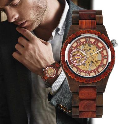 China Wholesale Automatic Mechanical Wooden Watches From Amazon's Choice Non-specific For Men's Multifunctional Custom for sale