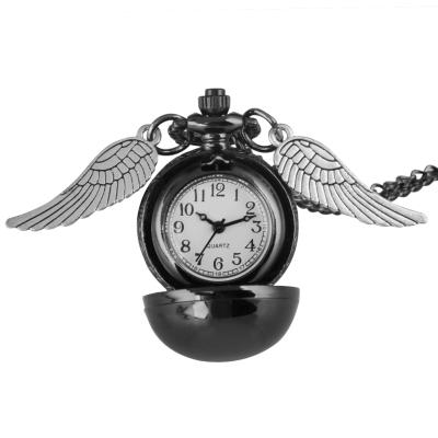 China With Pocket Watch Pocket Watch Rough Chain Wholesale Necklace Hollow Out Skeleton With Wing Flower for sale