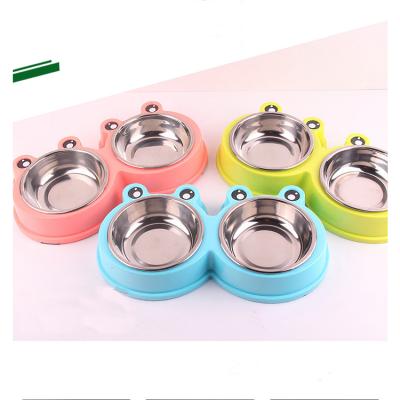 China New Design 2 Pcs Sustainable Stainless Steel Bowl On Hot Sale Anti-Slip Pet Bowl for sale