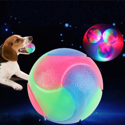 China Stocked Eco-Friendly Pet Chew Toys Ball Luminous Pet Toy Flash Pet Toy for sale