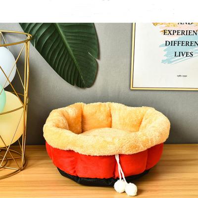 China Manufacturer Viable Wholesale Colorful Luxury Donut Round Plush Dog Pet Cat Bed for sale