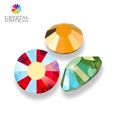 China High Quality Flat Back Fix Flat Back Hot Faux Stone Colors AB And Linings Heat Transfer Bling K9 Rhinestone Glass Bead Fixing Hot Gemstone for sale