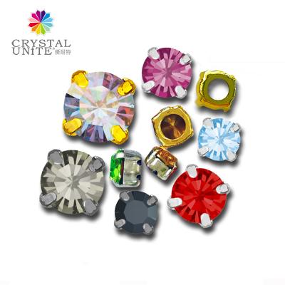 China Flatback CRYSTAL UNITE classic glass stone in claw setting, sew on stone for sale