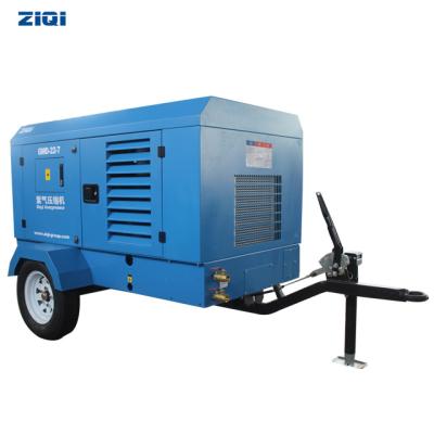 China Low Fuel Consumption Portable Air Compressor Screw Lubricated Diesel for sale