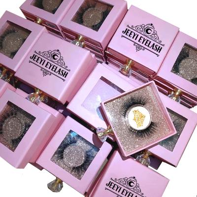 China Recycled Materials Custom Logo Empty Square Eyelash Box With Handle Lace Glitter Matte Color Various Wholesale for sale