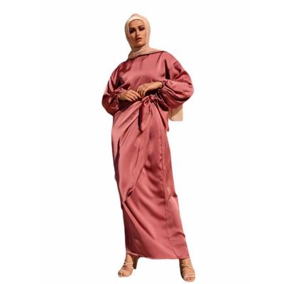 China Soft Breathable Bow Front Modest Hijabi Wide Relaxed Peasant Sheath Abaya for sale