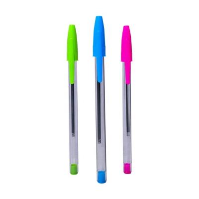 China School Color Barrel Pen Retractable Ballpoint Pen Plastic Tip for sale