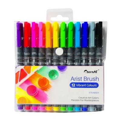 China School 12 Colors Watercolor Brush Pens Art Supplies Customized Painting Artist Color Brush Pens for sale