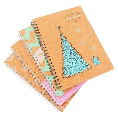 China Spiral Quality Guaranteed Customized Cork Paper Spiral Notebook Printing Cork Paper Notebook With Spiral for sale