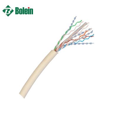 China LAN Cable BOLEIN Bare Copper Cat.6A LAN Cable UTP Solid Type Network Cabling System Solution Products Gray Color 1000FT/305M/BOX for sale