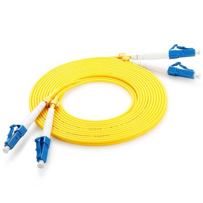 China G652D 3m Fiber Optic Patch Cord Single Core Duplex DP Mode SM 9/125 G652D G657A1 PVC LSZH Fiber Optic Patch Cord LC/UPC-LC/UPC Single Core Fiber Optic Patch Cord for sale