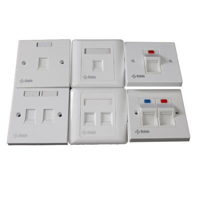 China 86*86 Universal Type 86 Type Single Socket Panel ABS Plastic 86*86 Double Strip Web RJ45 Dual Port Network Wall Switch Faceplate for sale