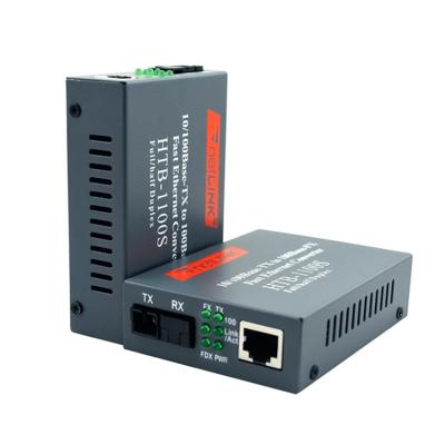 China 100M Single Mode Single Fiber Transmitter SC Connector Rj45 Network Media Converter Adaptive Transceiver for sale