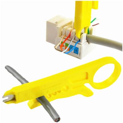 China Trapezoidal Yellow Clamp Wire Stripper Knife Jack Telephone Cable Conductor Clamp Coaxial Cable Conductor Clamp Trapezoidal Network Accessories Cheap Prices Impact Tools for sale