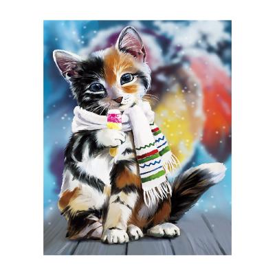 China CLASSIC Canvas Art Diamond Drawing Kitten And Dog Animal Painting Diy 3d Production Home Decor Abstract for sale