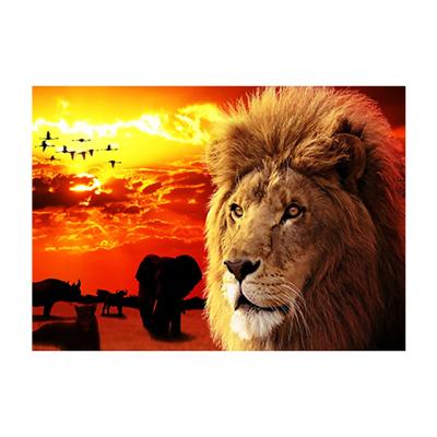 China Wholesale 25x30cm Colorful Cover Lion Round Acrylic Stones Full Rhinestone Rhinestone Diamond Painting for sale