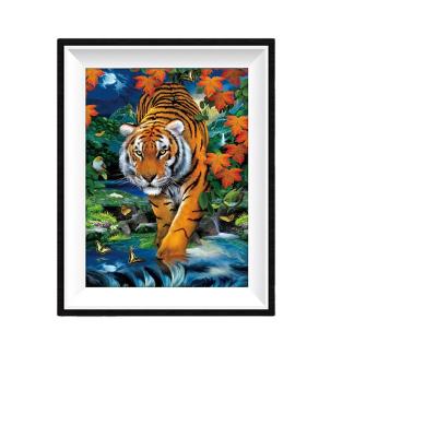 China Wholesale 25x30cm Animals Tiger Embroidery 5d Diy Full Round CLASSIC Diamond Painting for sale