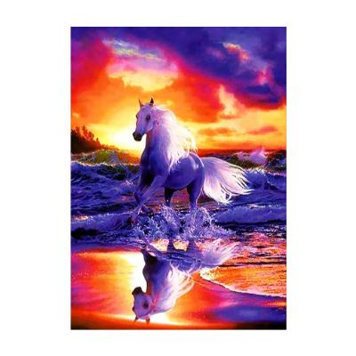 China Wholesale 2021 FOLDER Square Full Round Diy Short Fiber Canvas Large Colorful Flying Horse Wall Artwork Diamond Paintings for sale