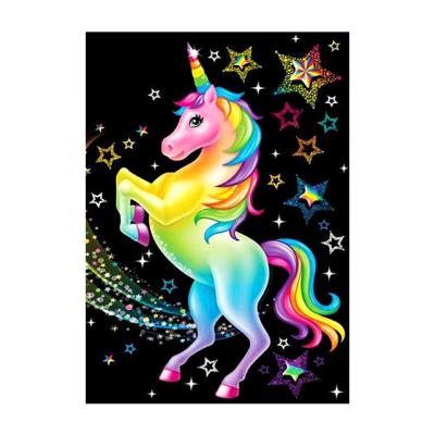 China Wholesale 2021 FOLDER Square Full Round Diy Colorful Short Fiber Canvas Flying Horse Wall Artwork Diamond Paintings for sale