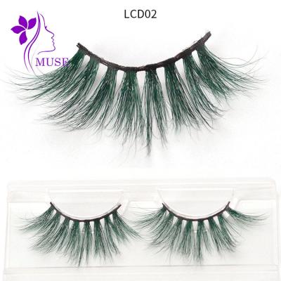 China High Quality Deep Be Recycled 3D 5D Effect 25mm Natural Multi Color Mink Messy Layering False Eyelashes for sale