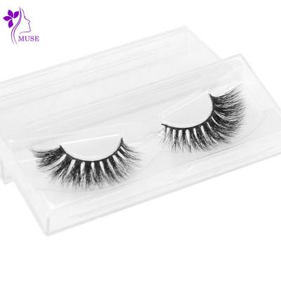 China Custom Style 10mm Length Thick Lashes Mink Naturally Fluffy Fluffy 3D Lashes Cheapest for sale