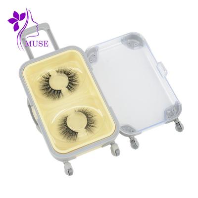 China Thick Customizable Mini Box Wick Tray Vendors 3d Mink Lashess Suitcase Packaging Lashpackaging Box for sale