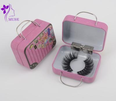 China Thick Eyelash Vendor Customized Cute Sweet Eyelash Case Boxes Dark Pink Candy Wick Box for sale