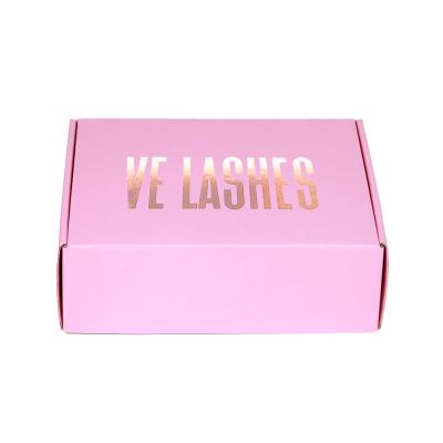 China Recycled Materials Logo Pink Cosmetic Set Cardboard Custom Mailing Cardboard Cosmetics Shipping Mailing Box Skin Care Corrugated Packaging Boxes for sale