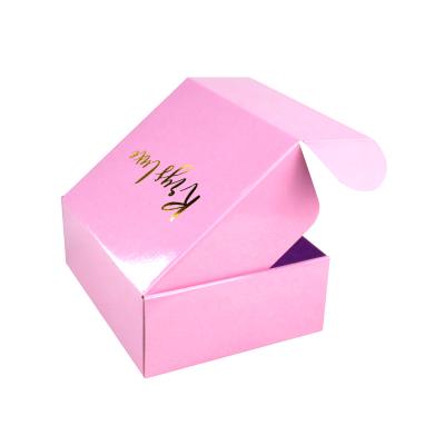 China Recycled Materials Custom Printed Pink Color And Logo Clothing Packaging Box Corrugated Mailing Mailer Box For Candy Box for sale