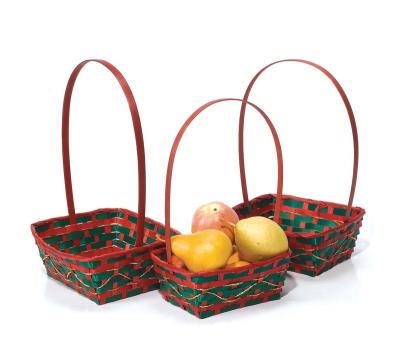 China Direct Customized MAL TAI Factory Bamboo Chips Sustainable Weaving Vintage Handwoven Snacks And Storage Basket for sale