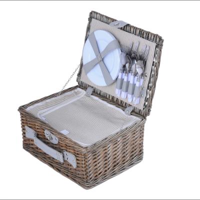 China Viable Bamboo Wooden Rattan Willow Wicker Picnic Basket for sale