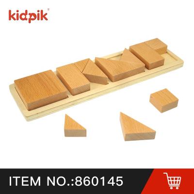 China Educational Toy KIDPIK STEAM Figure Bisect Math Wood Blocks Kids Early Education Toys Funny Educational Intelligence Toys for sale