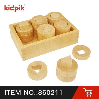 China KIDPIK STEAM Figure Jigsaw Math Wood Blocks Shape Early Educational Puzzle Building Blocks Toys Education Toy 860211 for sale