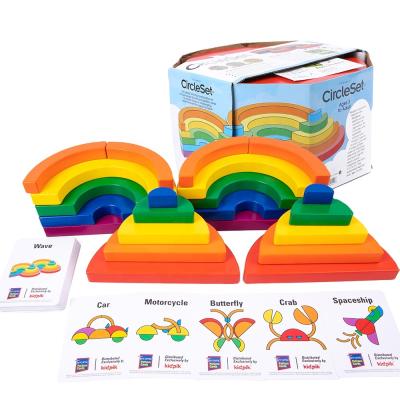 China KIDPIK Building Toy STEAM Circleset Blocks (MDF Type) Building Block 22Pcs Sets Wooden Toys For Children Stacking Toy Baby Blocks Building Bricks for sale