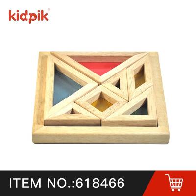 China KIDPIK Building Toy STEAM Tangram Acrylic Blocks Building Blocks Toys Kids Puzzle Intelligence Toy Wooden Toy Wooden Toys 2022 for sale