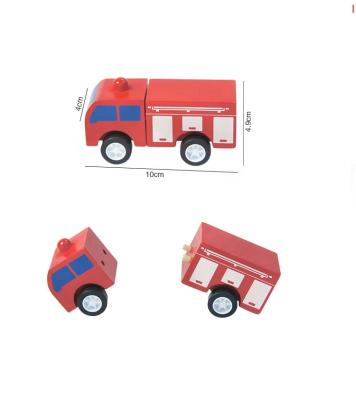 China 2022 Building Toy Retailer Game Toys Educational Fire Engine for Children Train Toy Play Set Building Block Toy Wooden Toys for sale