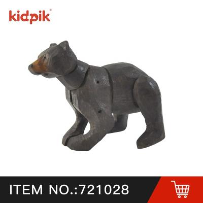 China 2022 Educational Toy Retailer Hand Carved Animal Blocks (Bear Type) For Kids Wooden Toys Wooden Toy Wood Toys for sale