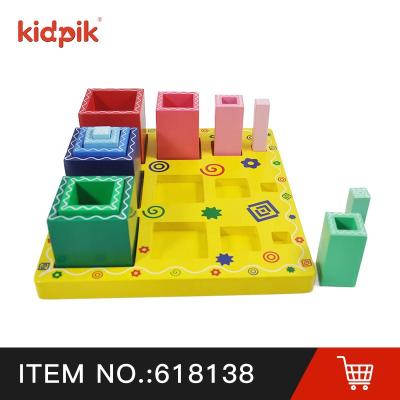 China Building Toy KIDPIK STEAM Nest Stack Cube Wooden Toys for Children Stacking Block Game Wooden Toy 2022 Learning Early Educational Toys for sale