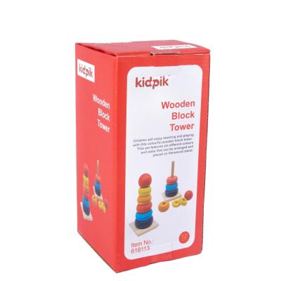 China Educational Toy KIDPIK COOK Block Wooden Steam Tower Stacking Toy Wooden Rainbow Rainbow Stacker Wooden Stacking Rainbow for sale