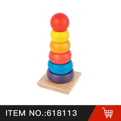 China KIDPIK Construction Toy STEAM Block Wooden Tower Constituent Block Sets Wooden Toys 2021 For Kids Stacking Toy Rainbow Stacker Construction Toys for sale