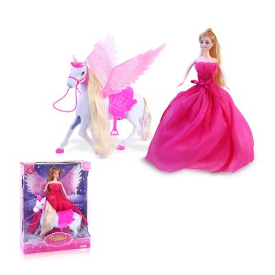 China Mustic and beautiful princess light toy music horse doll to light up plastic kid toys for sale