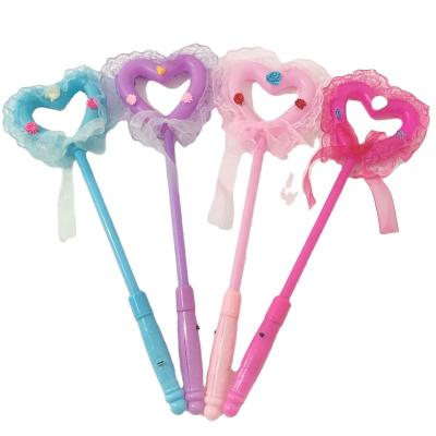 China Wholesale Flashing LED Toys Heart Shape Princess Fairy LED Magic Wands Colorful Flashing Sticks for sale