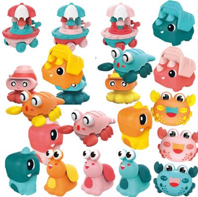 China 2022 Newest 100% Safe Plastic Free Sample Press And Slide Animal Plastic Toy Walking Animal Toys Kids Sliding Toy for sale