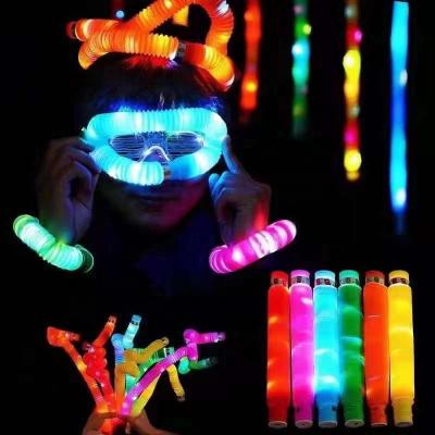 China Kids Toy New Arrival LED Noise Tube Stir Toy Gift Top Pastel Sensory Toys Cheap Glow In The Dark Light Noise Pipes for sale