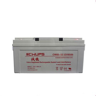 China Uninterruptible Power Supplies IWELL VRLA UPS Brand NPC Series Battery Storage 12V 65Ah Battery for sale