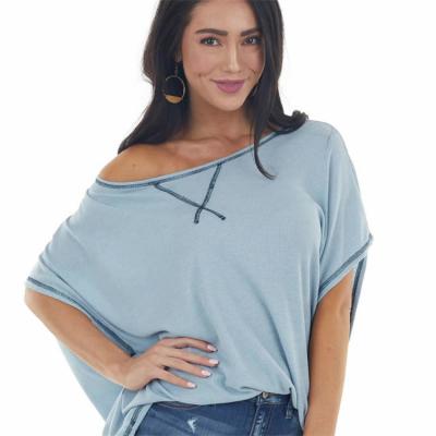 China Wholesale Custom QUICK DRY Short Backless T-shirt Ladies Bat Sleeve Casual T-Shirt For Women for sale