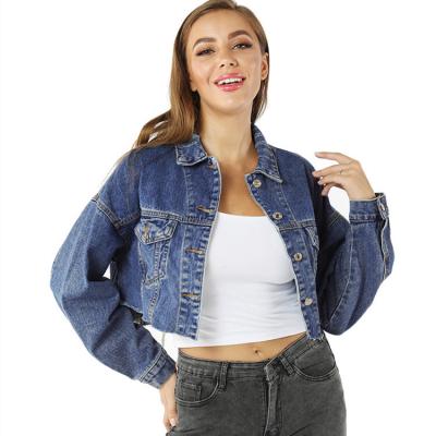 China High Quality Anti-Wrinkle Denim Jackets Distressed Jean Jacket Washed Frosted Wholesale Women's Denim Jackets for sale