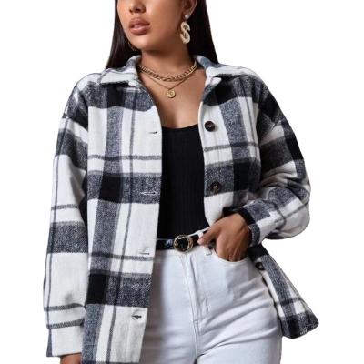 China New Viable Women's Plaid Edge Loose Fashion Casual Shirt for sale